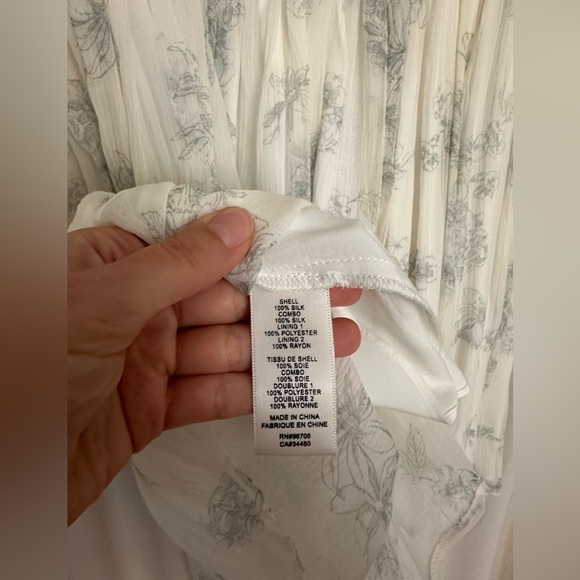 Rebecca Taylor, 100% Pure Silk, Cream and Baby Blue, Size 2 - Picture 14 of 14